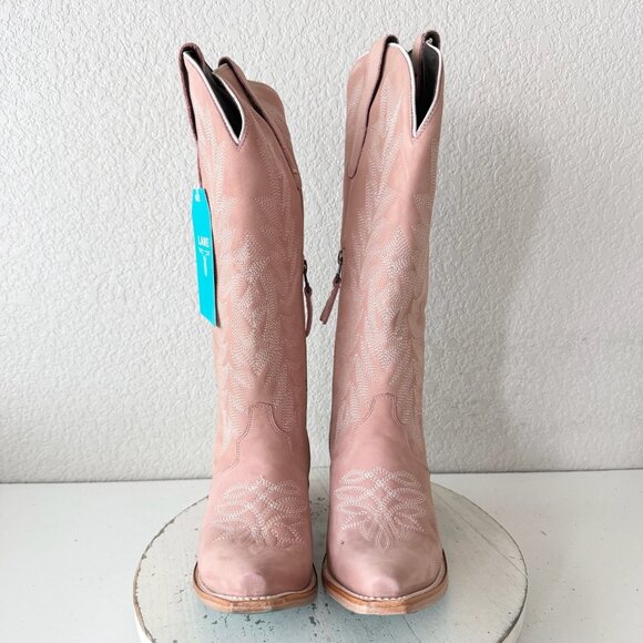 Lane Gallatin Womens Cowboy Boots 7.5 Pink Cowgirl Western Mid Calf Pointed Toe - Picture 5 of 13